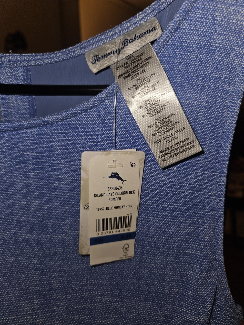 NWT- Tommy Bahama Blue Island Cays Colorblock Dress - Picture 3 of 3